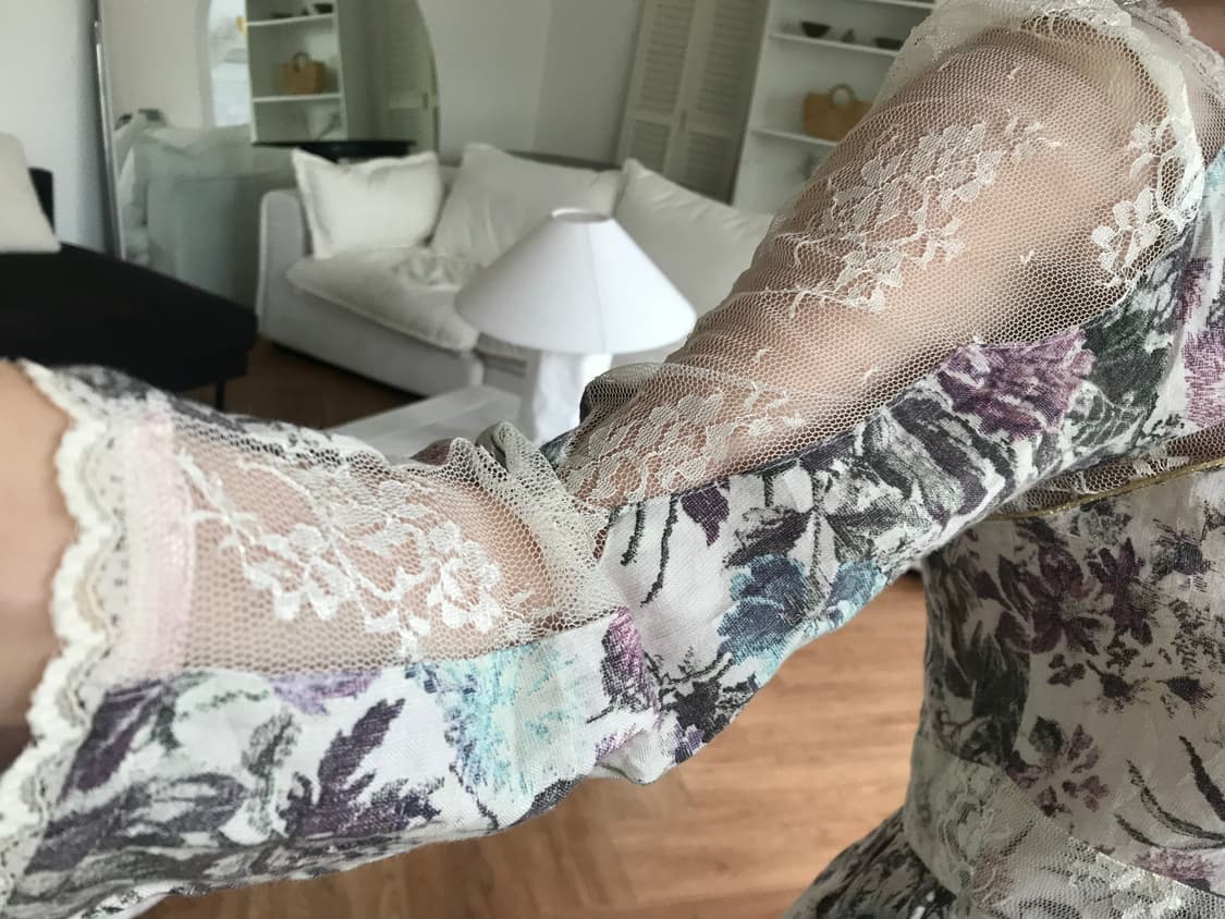 vintage pattern lace one-piece 상품이미지3