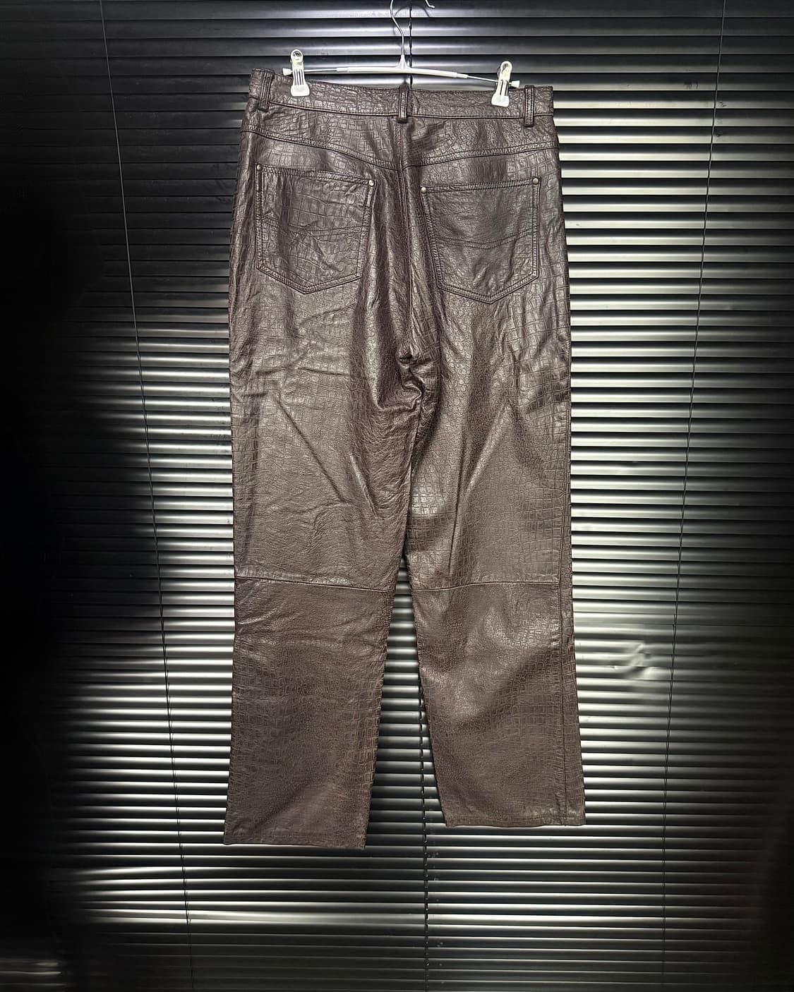 맨포토 악어 파이톤 소가죽 레더 일본 와이드 팬츠 L 31 고스펑크 고딕 상품이미지4