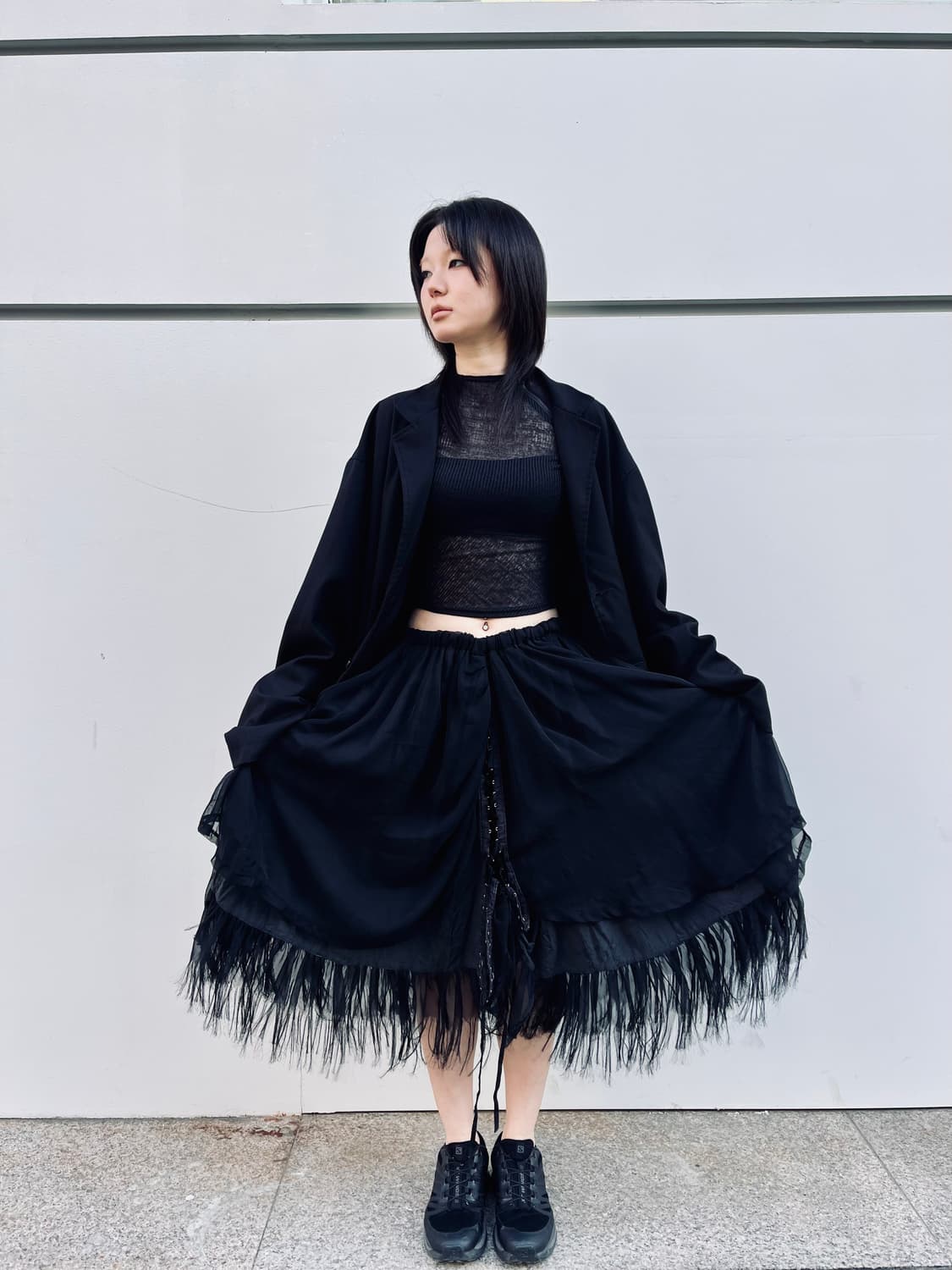 에이치나오토 카라스 아일렛 스커트 상품이미지6