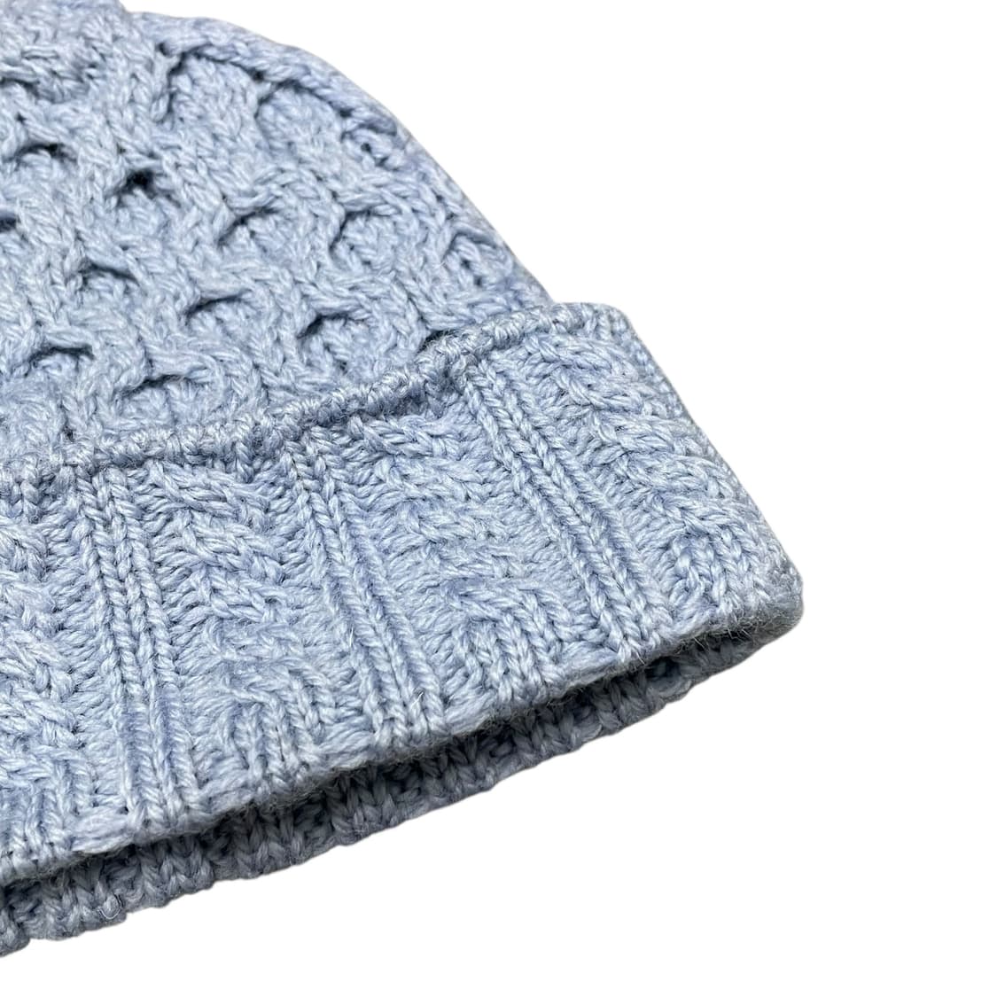아일랜드아이 울 케이블 니트 비니 라이트 블루 상품이미지2
