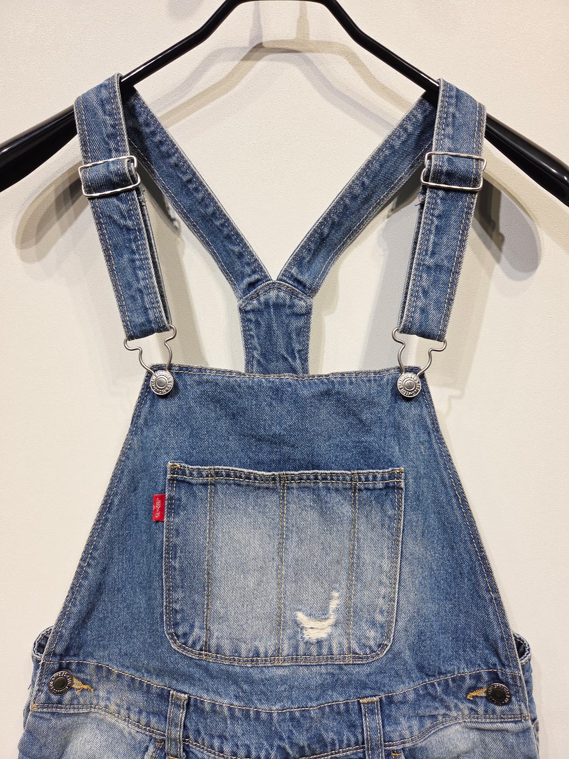 리바이스 데님 오버롤 반바지 멜빵바지 상품이미지3