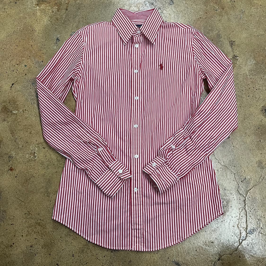 [정품/0] 폴로 랄프로렌 스트라이프 셔츠 레드 b10 상품이미지2