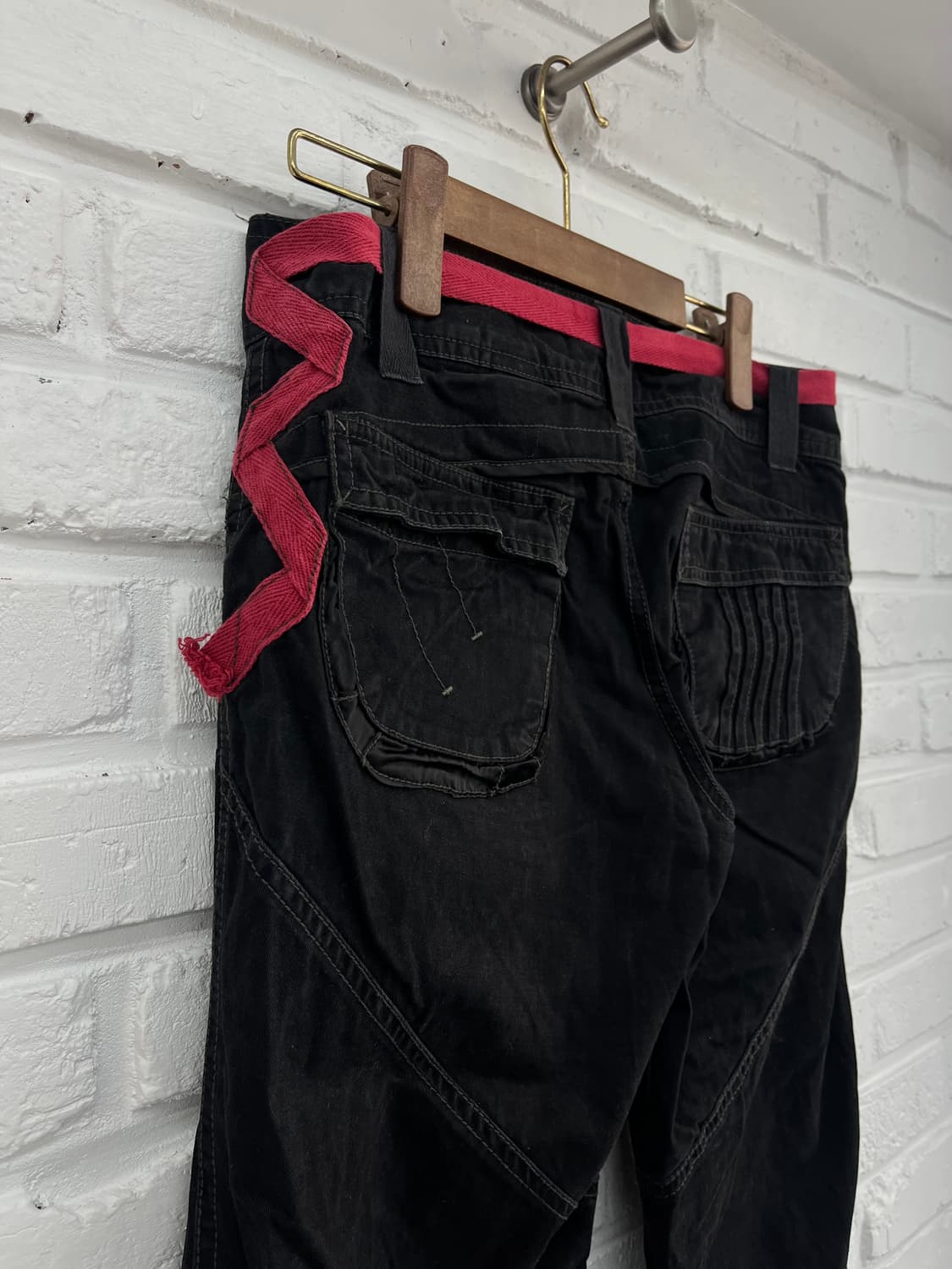 블랙 로우웨스트 카고팬츠 상품이미지4