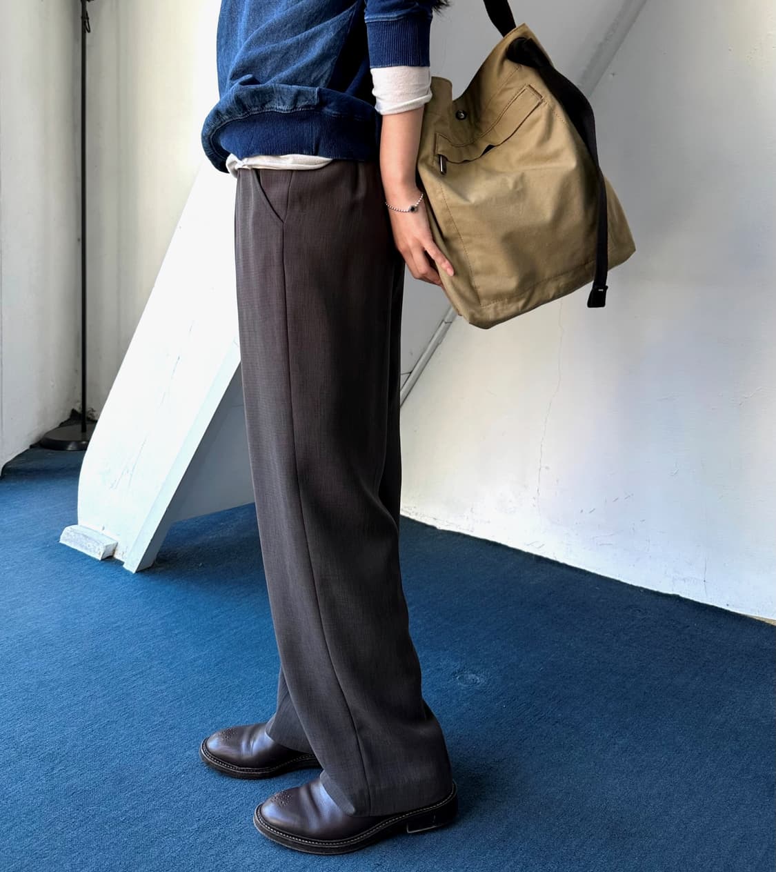  2 pleats high gauge poly trousers 상품이미지2