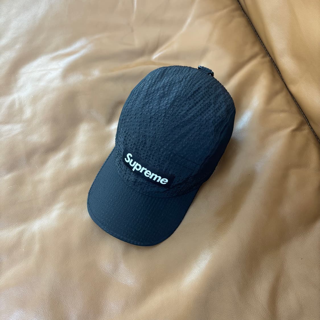 슈프림 캠프캡 모자 박스로고 21ss 시어서커 메쉬 블랙 상품이미지5