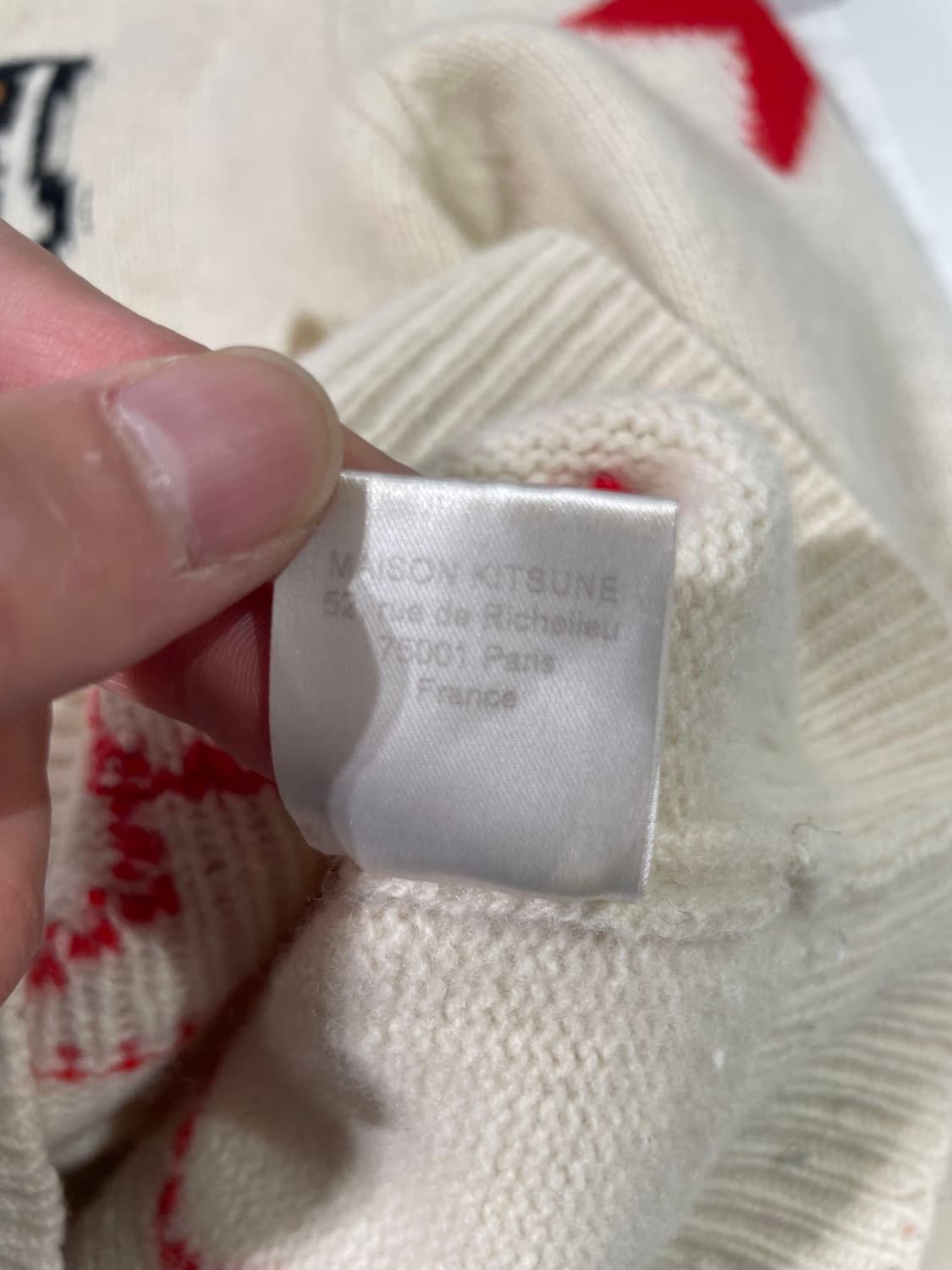 메종 키츠네 아이보리 폭스 헤드 스타즈 스웨터 상품이미지9