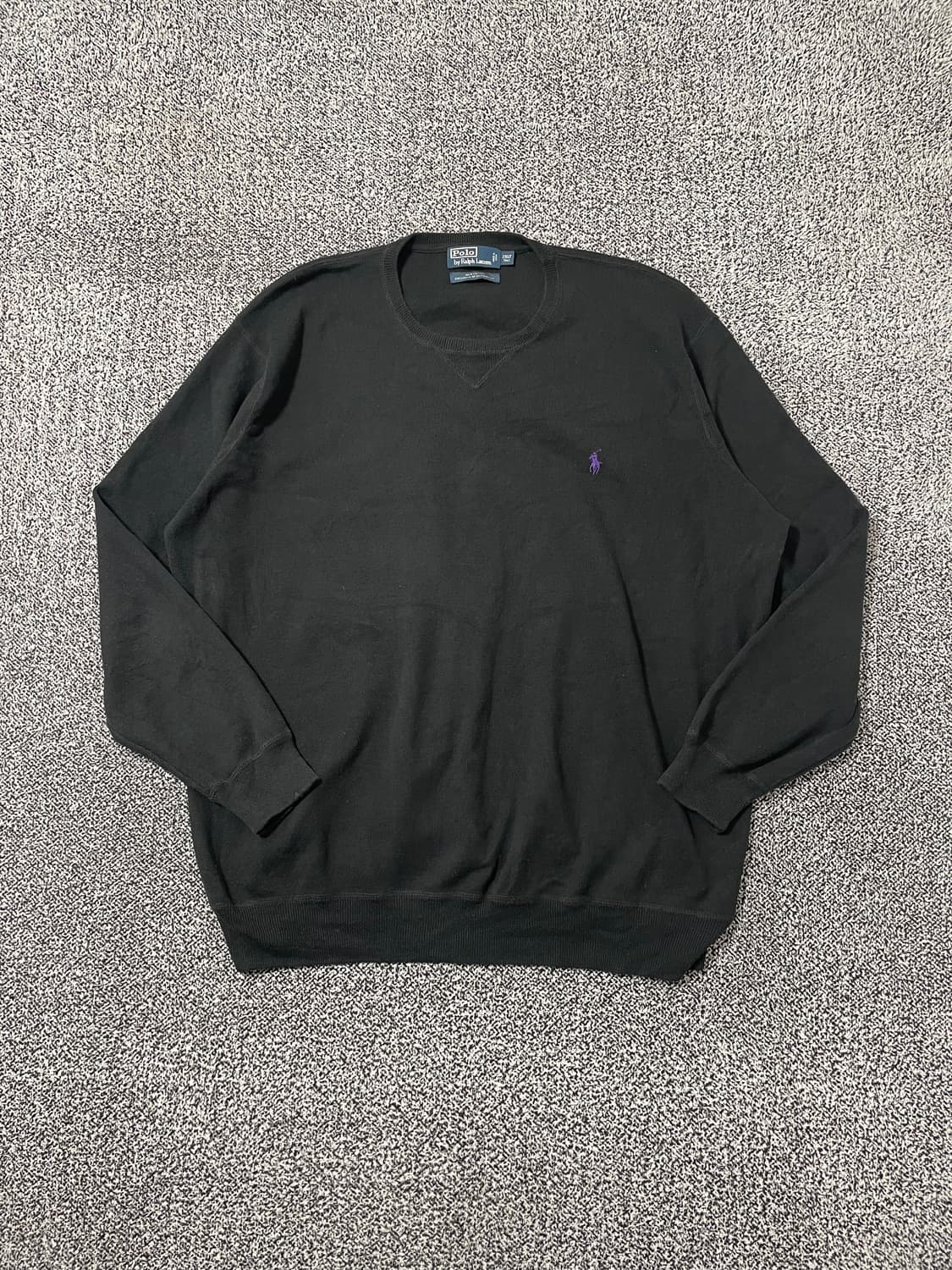 빈티지9. 폴로랄프로렌 코튼 니트 스웨터 블랙 퍼플 로고  상품이미지1