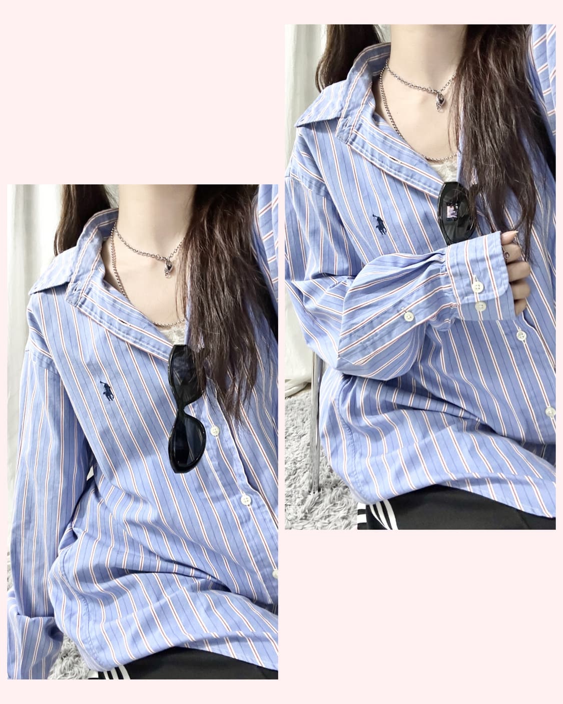 폴로 네이비포니 스트라이프 셔츠 상품이미지1