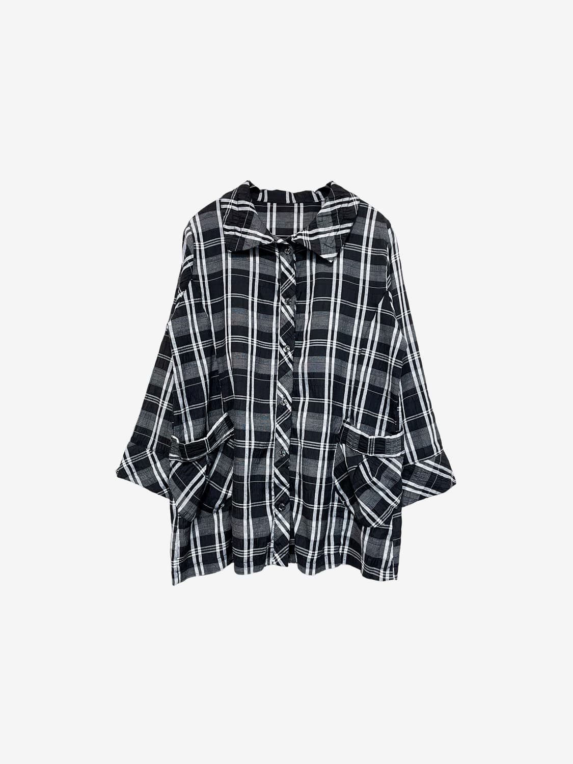 Check Pocket Shirt Jacket - Black 상품이미지4