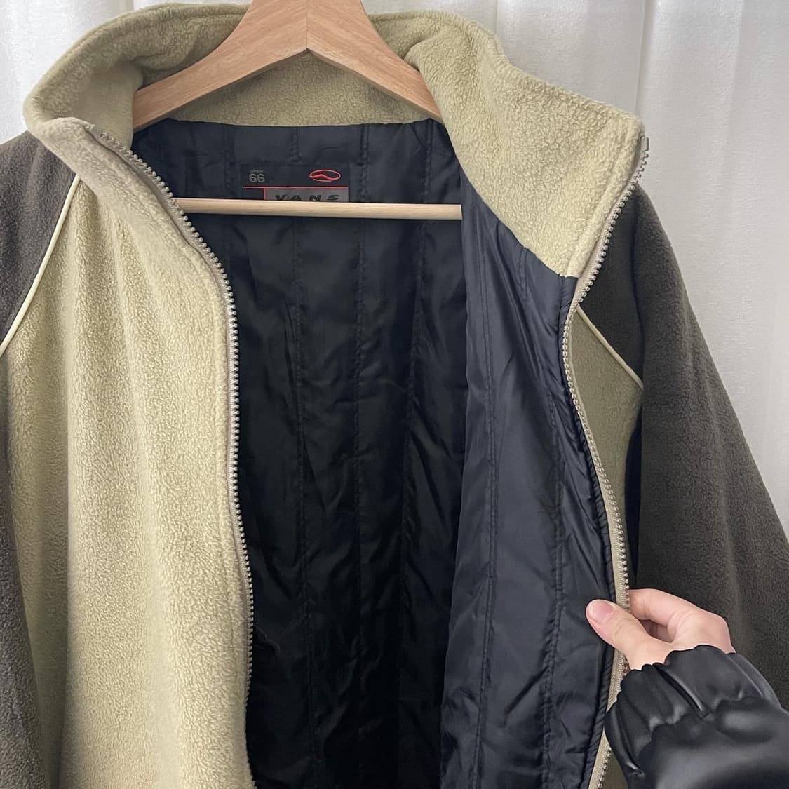 반스 베이지 브라운 배색 후리스 상품이미지5