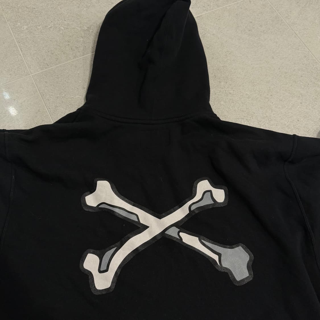 더블탭스 크로스 본 후드집업 블랙 xl 상품이미지1