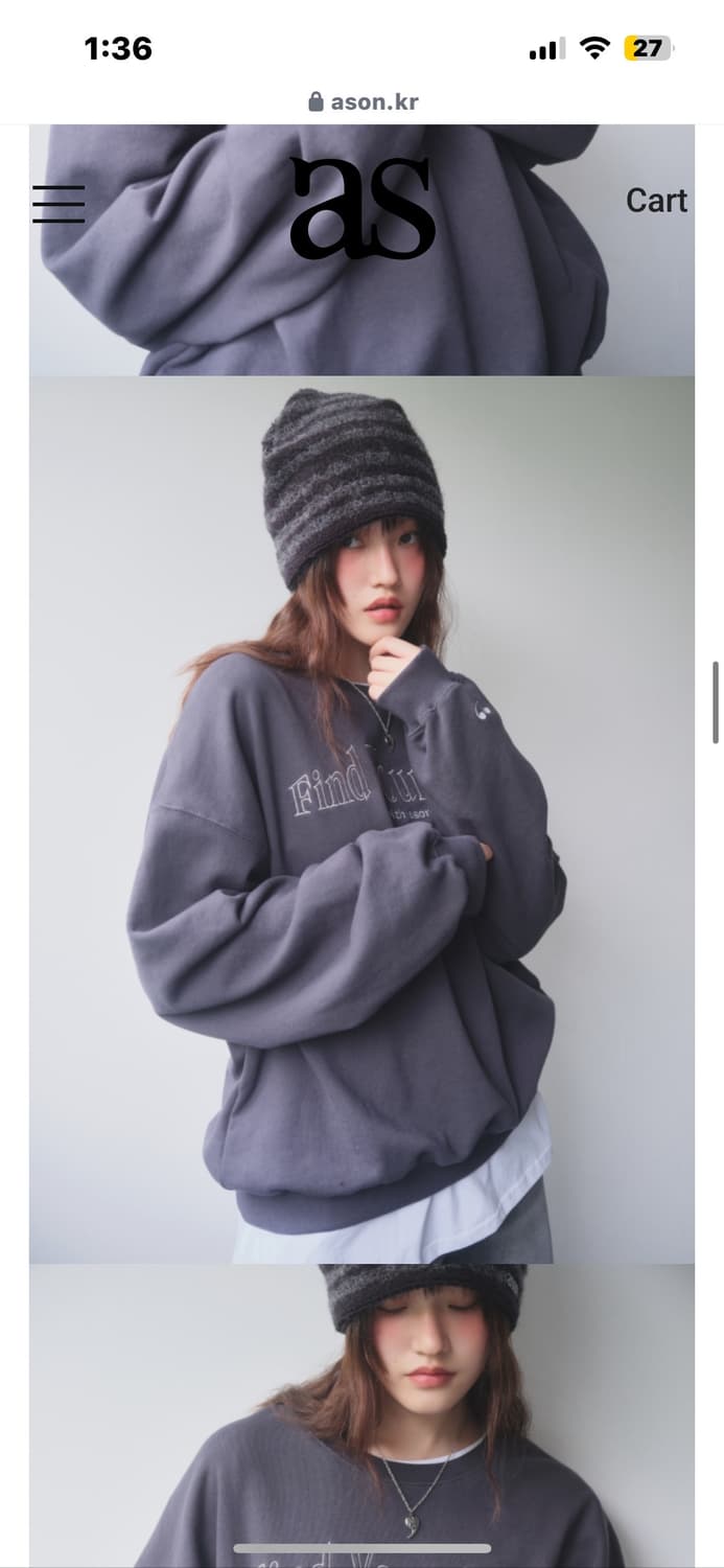 [새상품] 애즈온 - COMFY BOXY SWEATSHIRT 맨투맨 (챠 상품이미지2