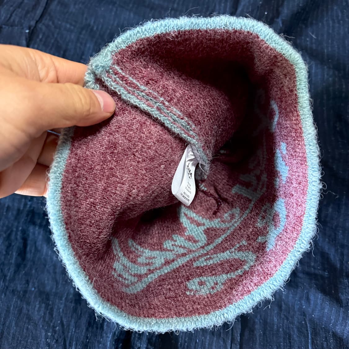 키앙크 알파카 울 블랜드 비니 [아쿠아블루/베이지] 상품이미지3