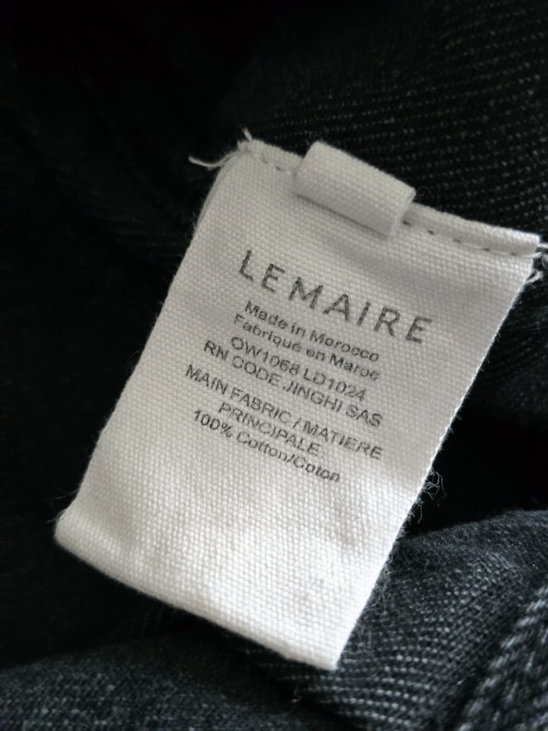 LEMAIRE 르메르 4 포켓 블랙 데님 블루종 재킷 M 미사용  상품이미지5