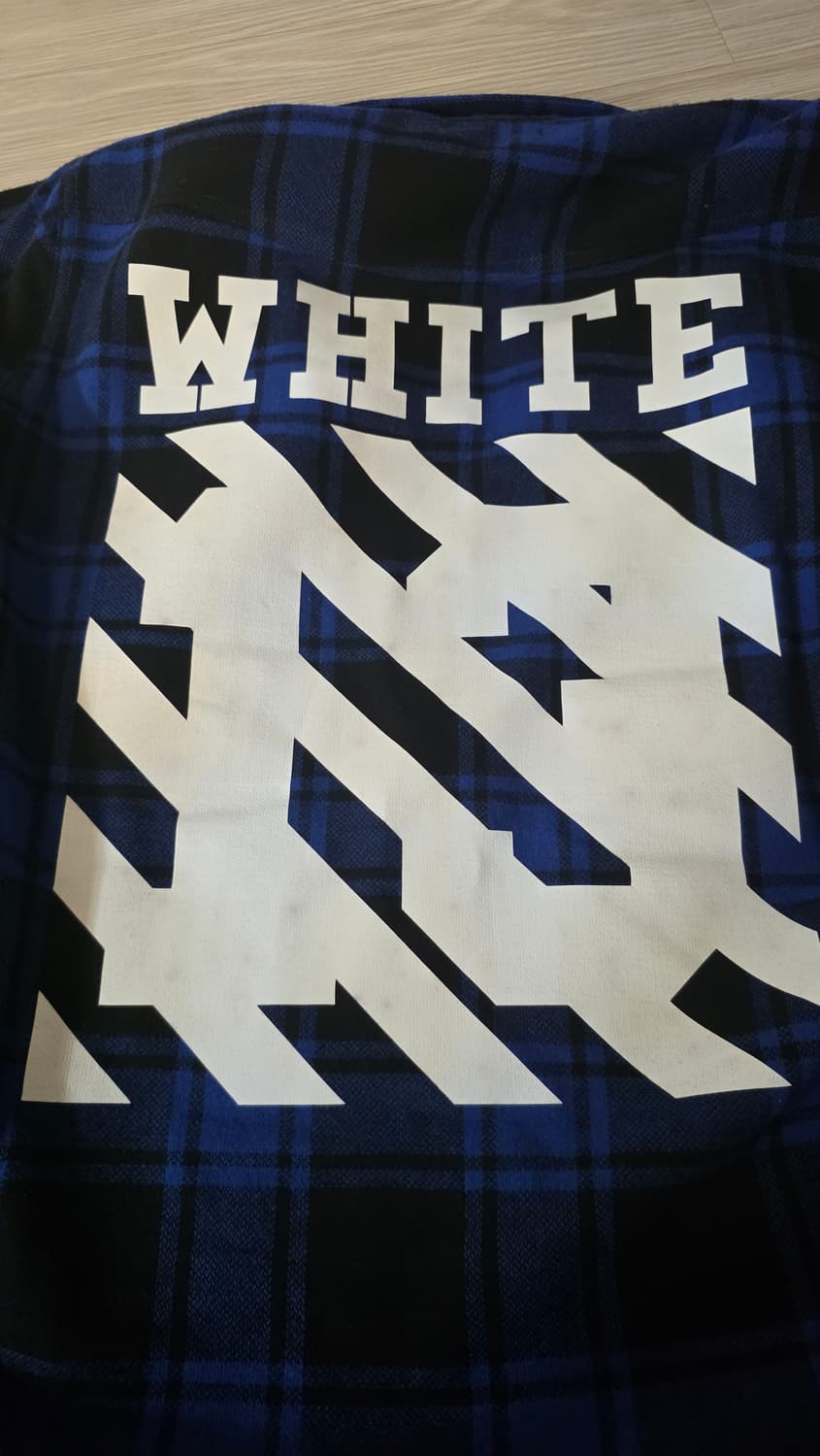 오프화이트 플란넬 셔츠 블루 xs 상품이미지1