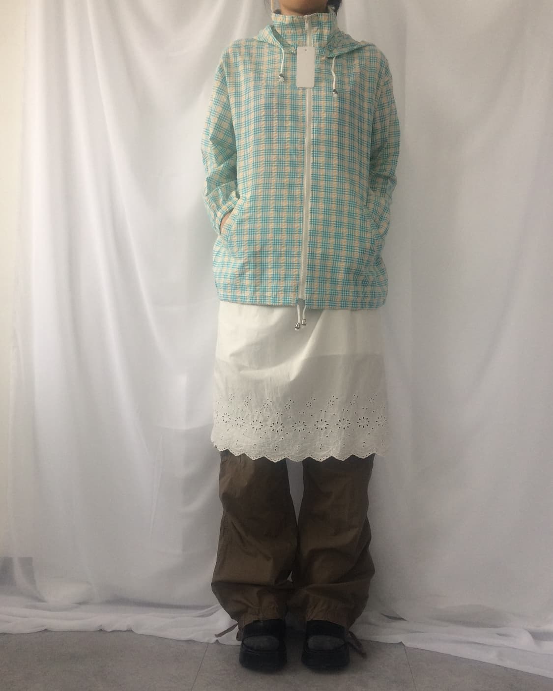 Check pattern hood zip up 상품이미지9