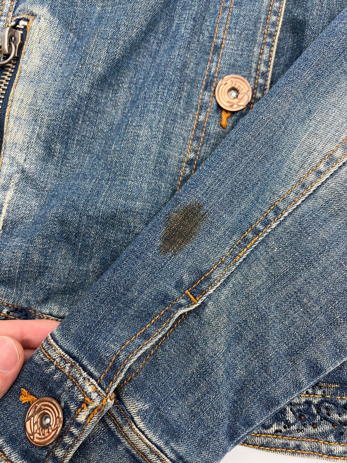 빈티지 비즈 디테일 데님자켓 상품이미지5