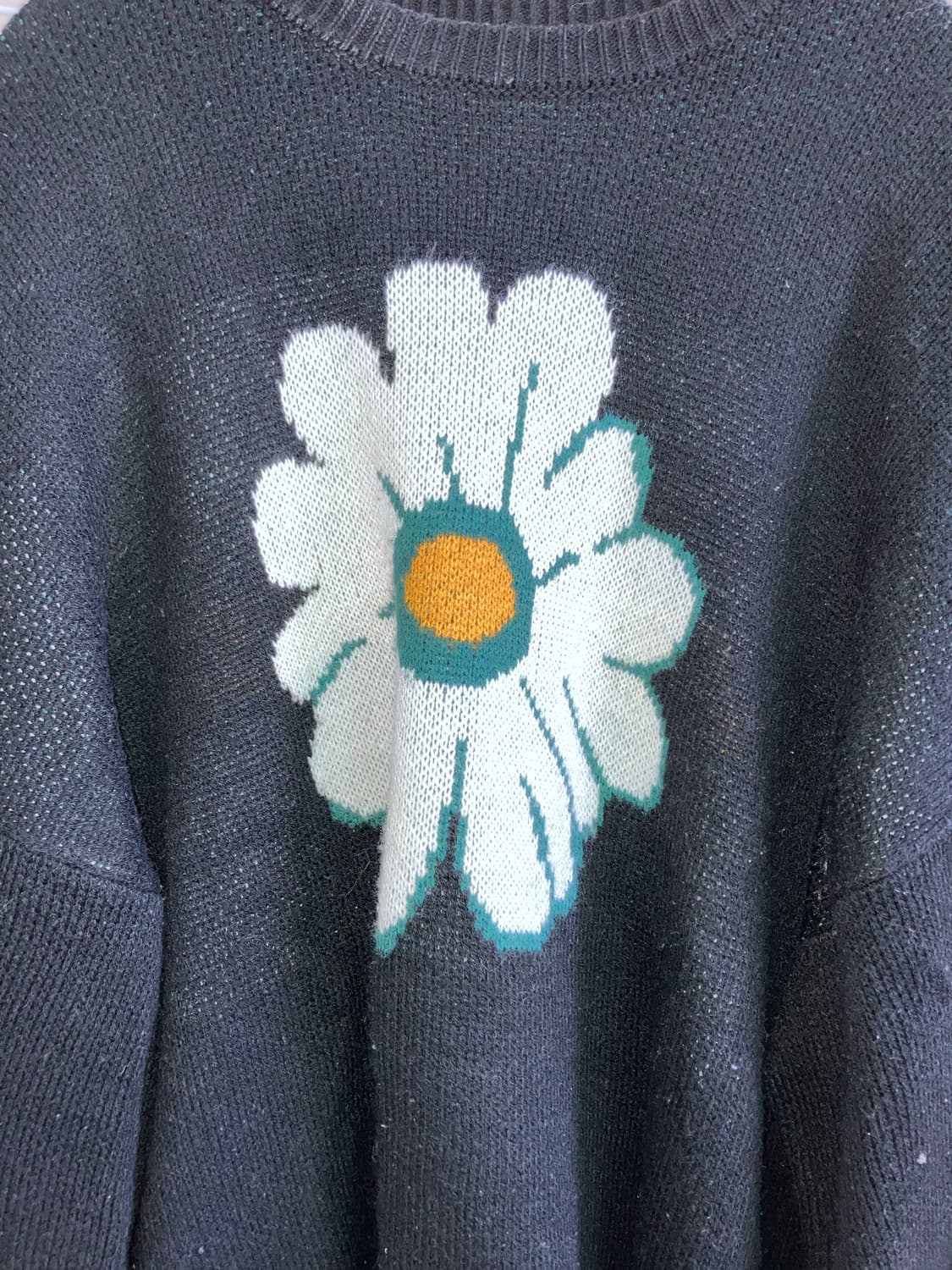 jpn vintage 블랙 데이지 니트 y2k 스트릿 갸루 펑키 일본빈티 상품이미지3