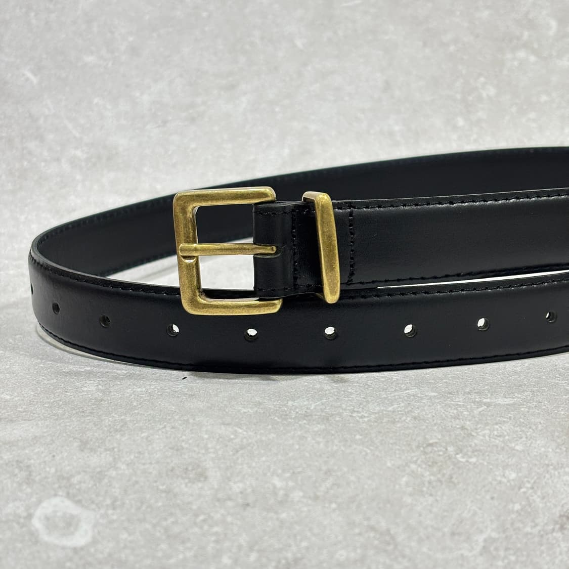 Oribell 새틴 골드 버클 이탈리아 소가죽 베이직 벨트 상품이미지4