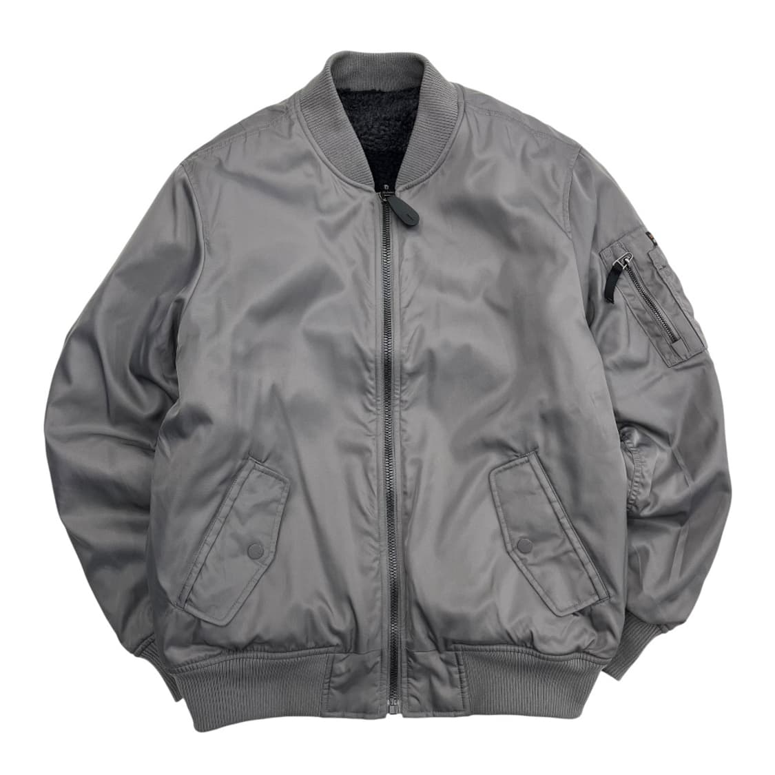 지프 체커보드 뽀글이 리버시블 차콜 항공 점퍼 L 상품이미지3