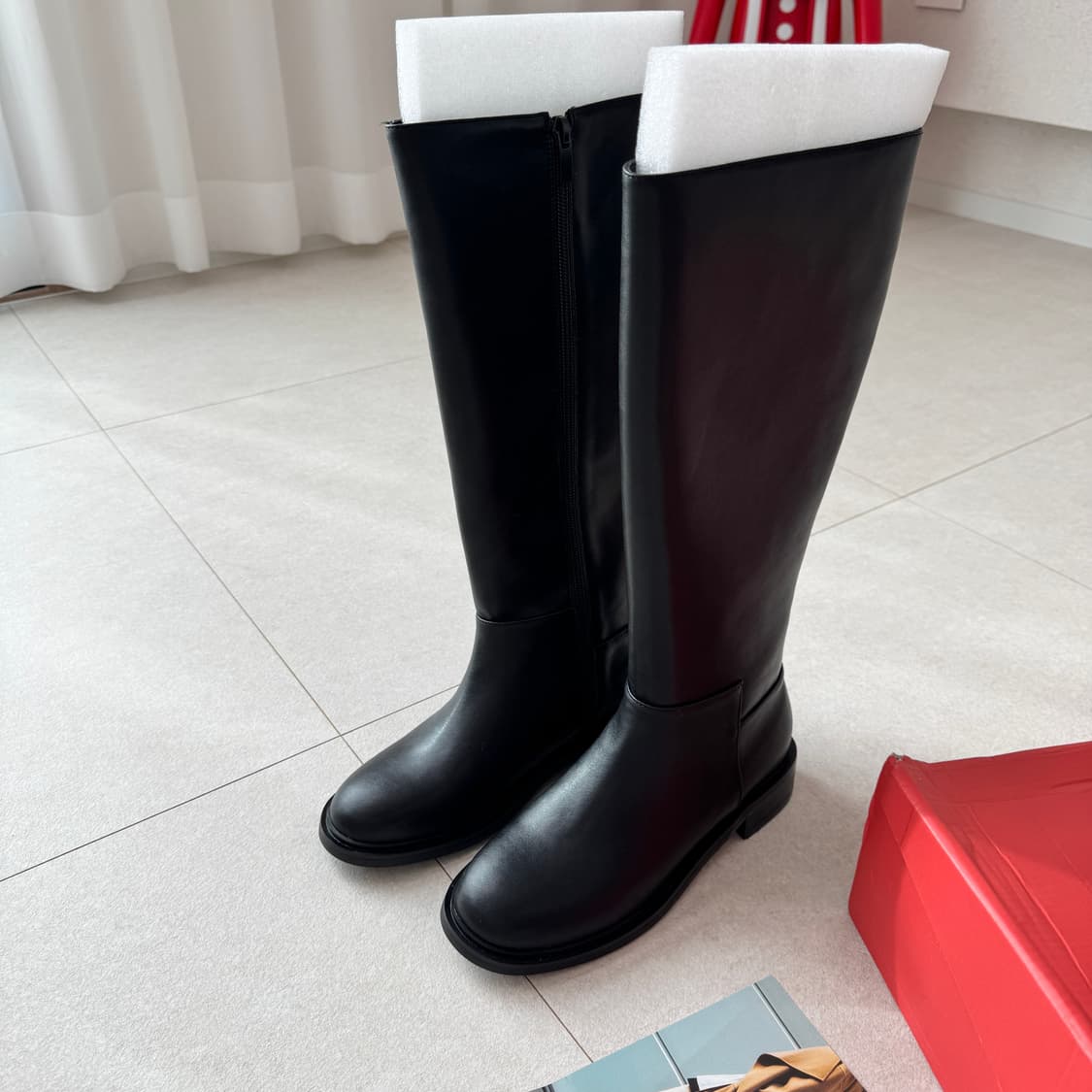 새상품)코모레비뮤지엄 소가죽 롱부츠 상품이미지6