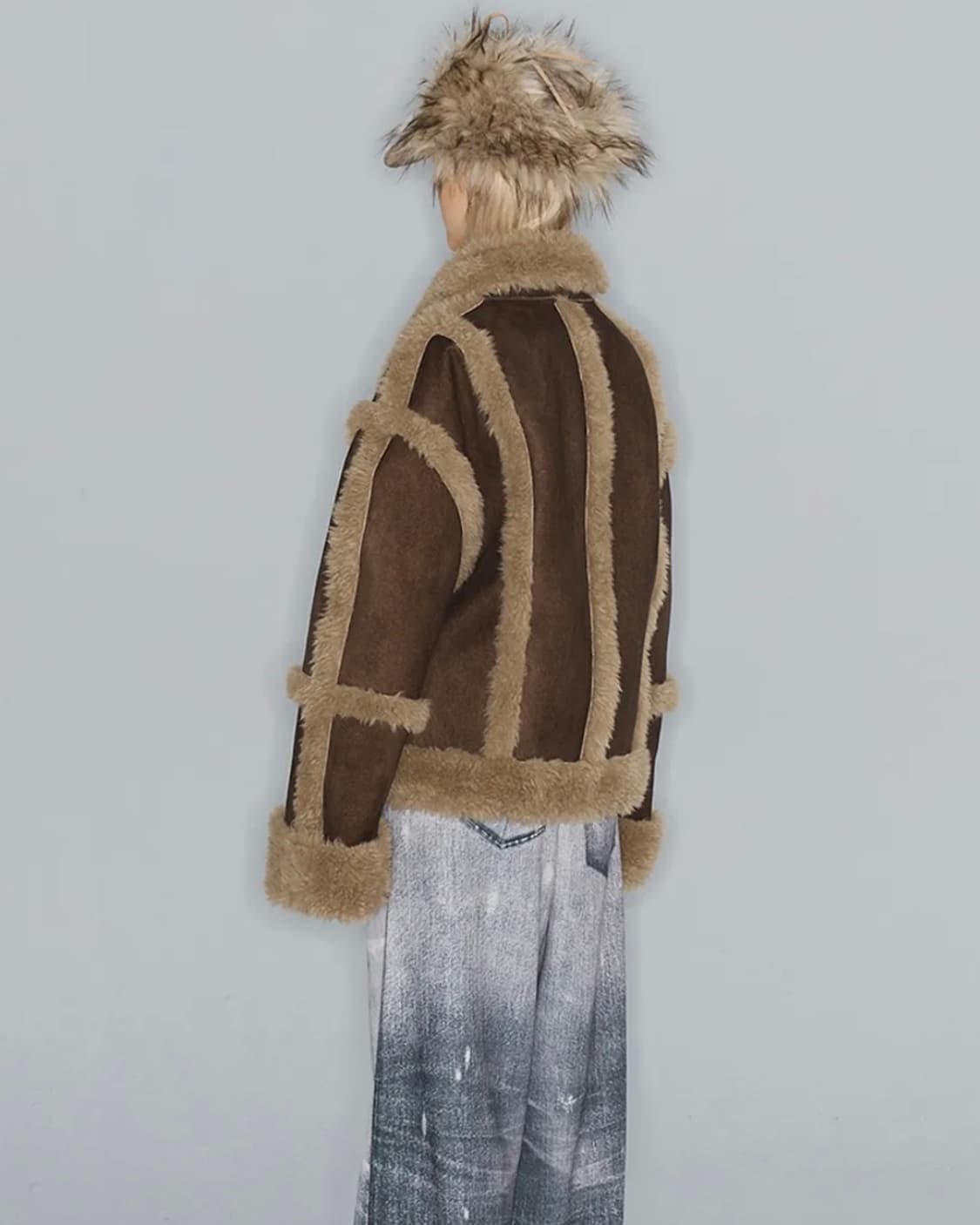 오픈와이와이 퍼자켓 PANELED FAUX-SHEARING JACKET 상품이미지2