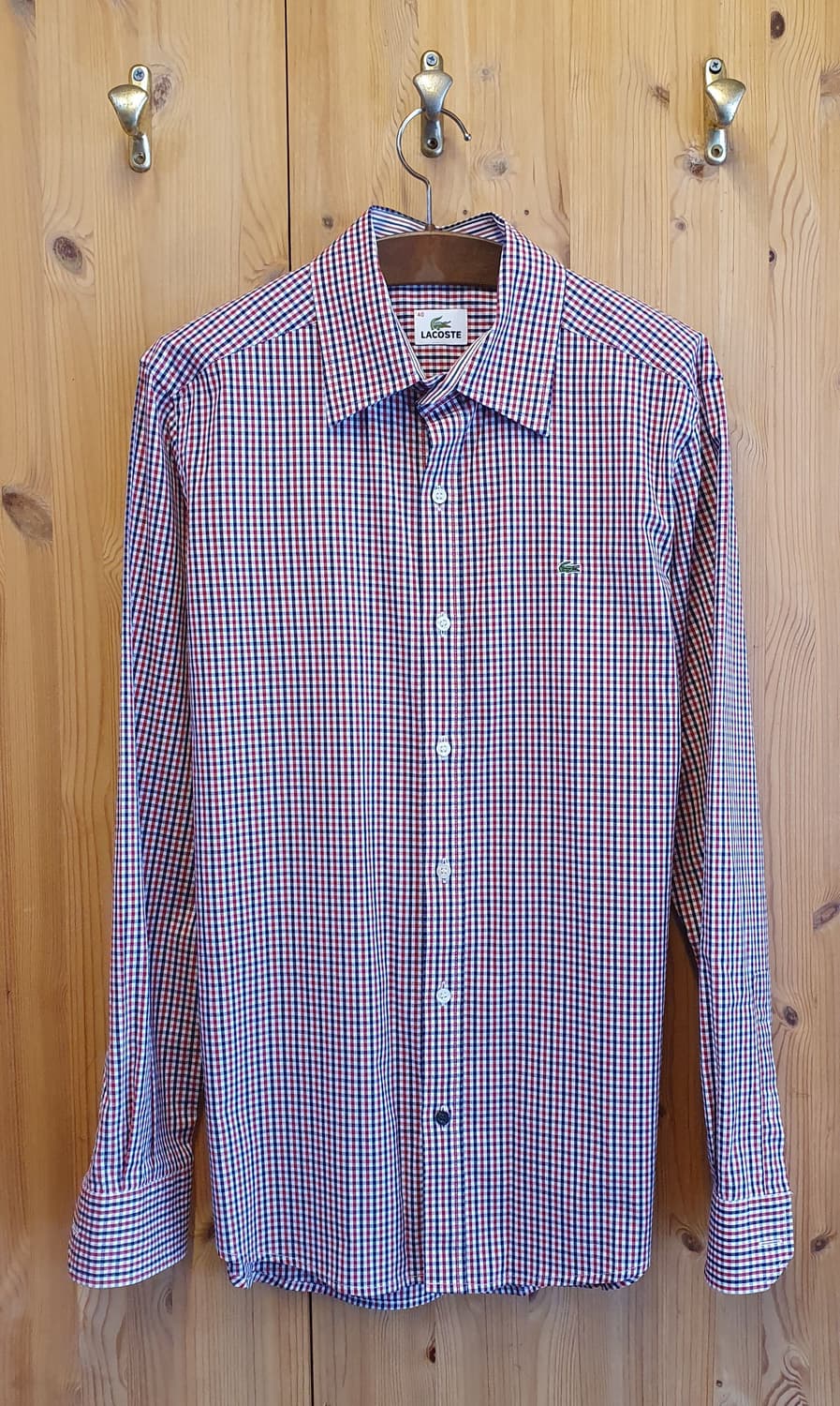 100.라코스테 스판 체크셔츠  상품이미지1