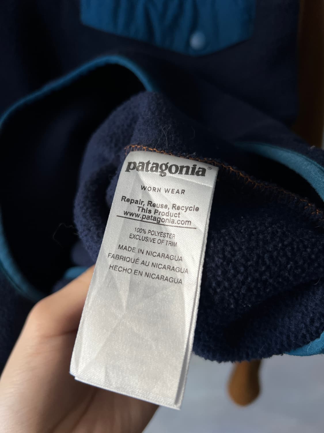 [M]파타고니아 신칠라 브라운 네이비 아노락 플리스 상품이미지5