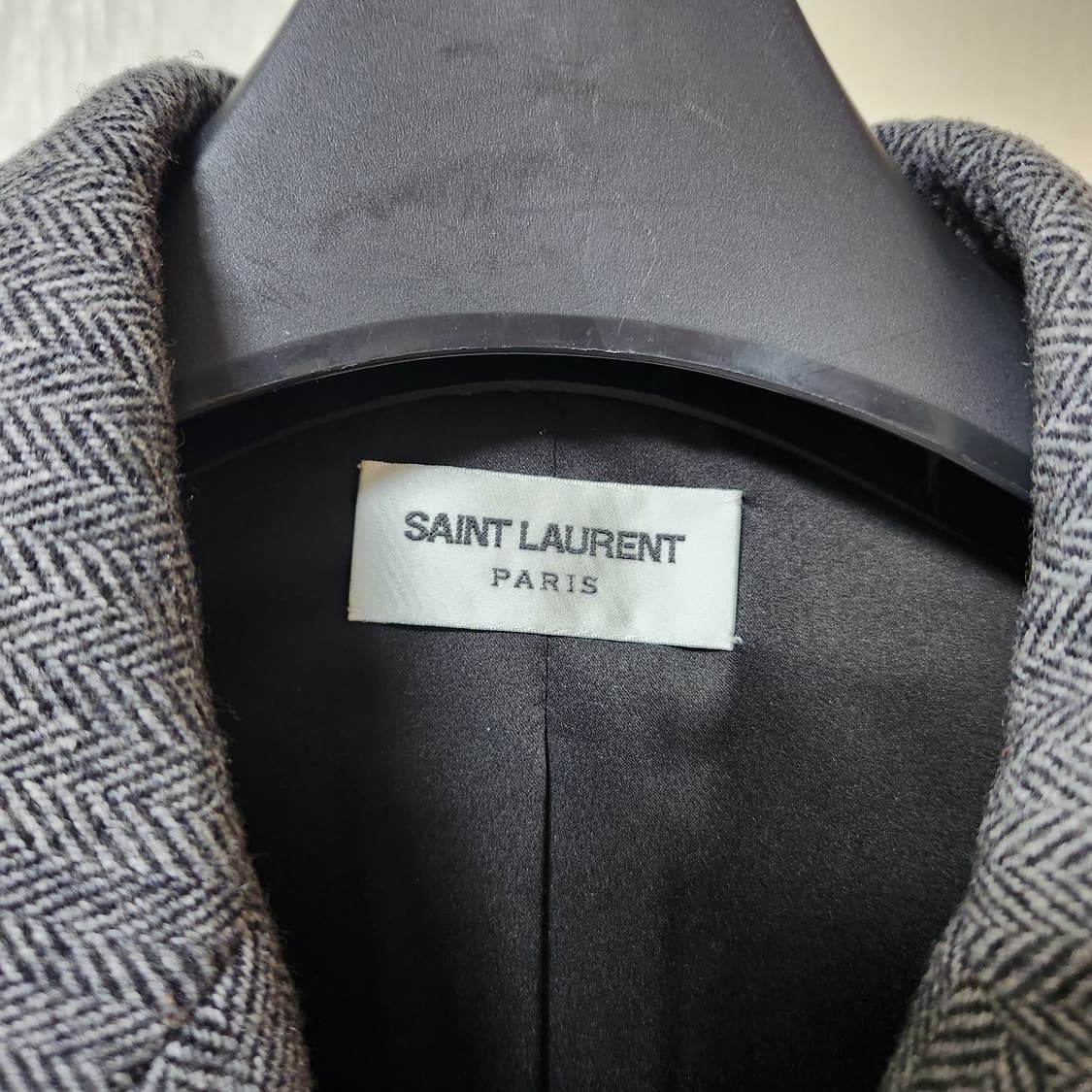 생로랑 헤링본 더블 코트 L made in Italy 상품이미지3