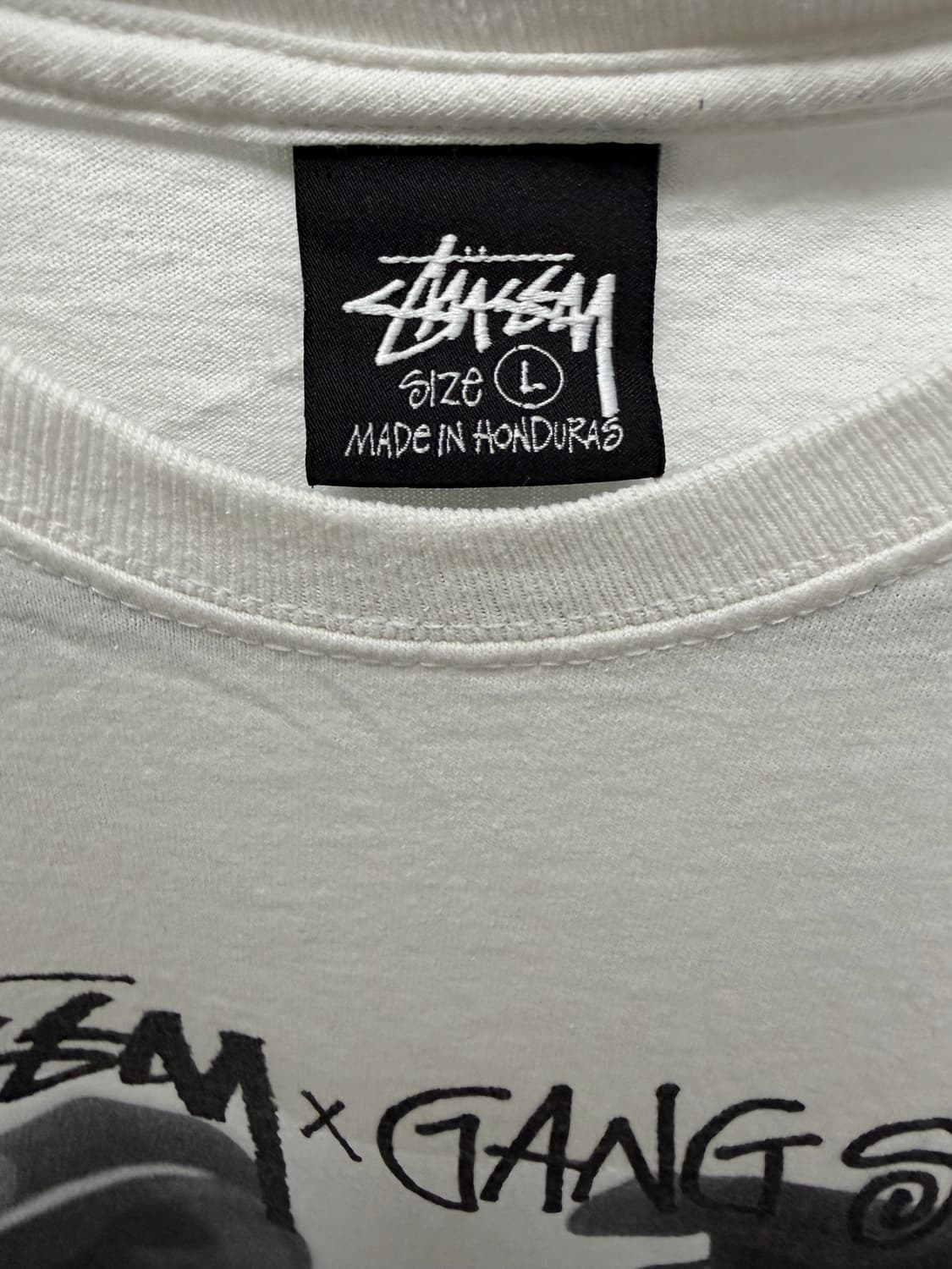 stussy x gangstar t-shirt white Lsize 상품이미지5