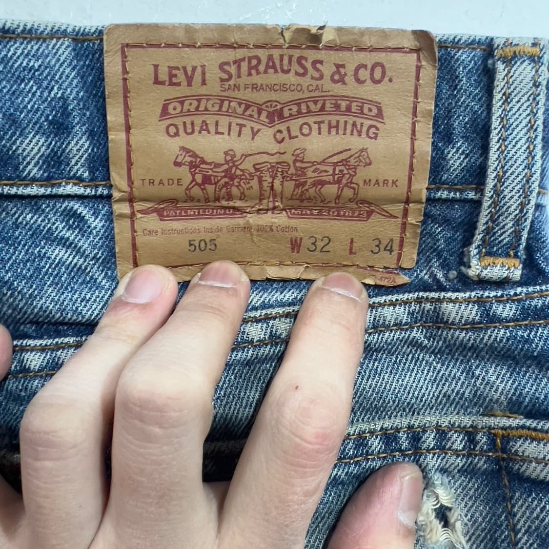 리바이스 505 페인팅 데님팬츠 상품이미지5