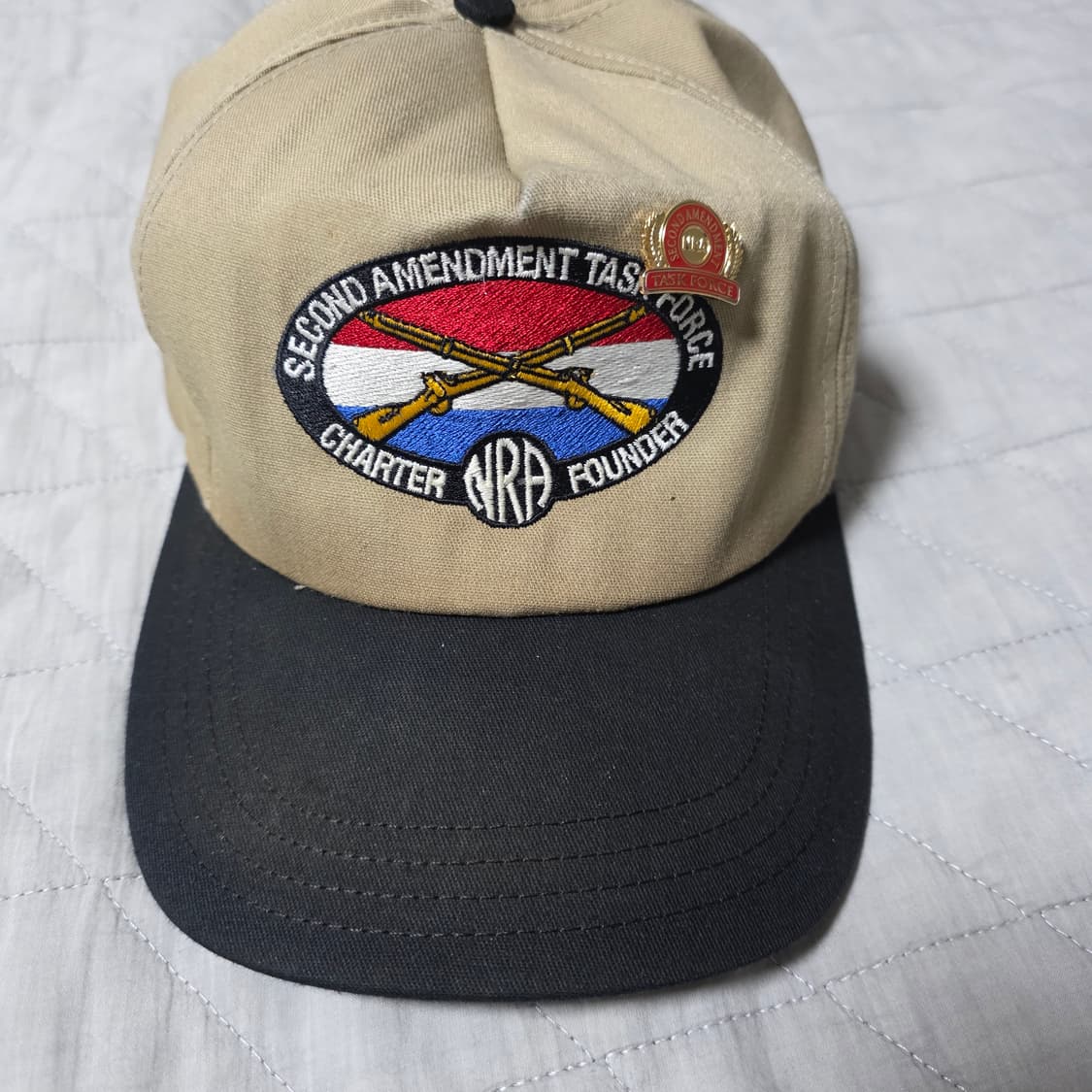 [OS] 빈티지 NRA S.A.T.F 베이지 5패널 투톤 캡. 뱃지 상품이미지2