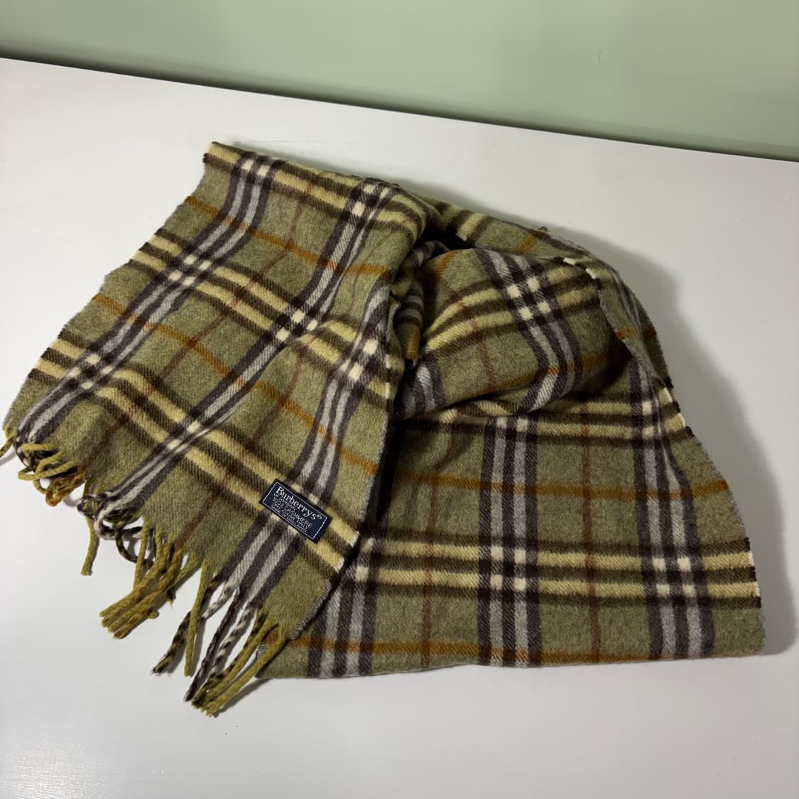 OS 버버리 카키 노바체크 캐시미어 머플러 목도리 상품이미지3