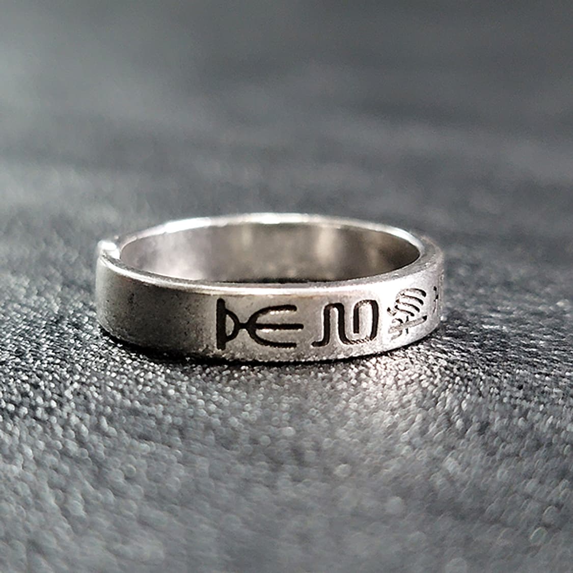 육자진언 실버 남자 엔틱 빈티지 명품 티베트 반지 상품이미지2