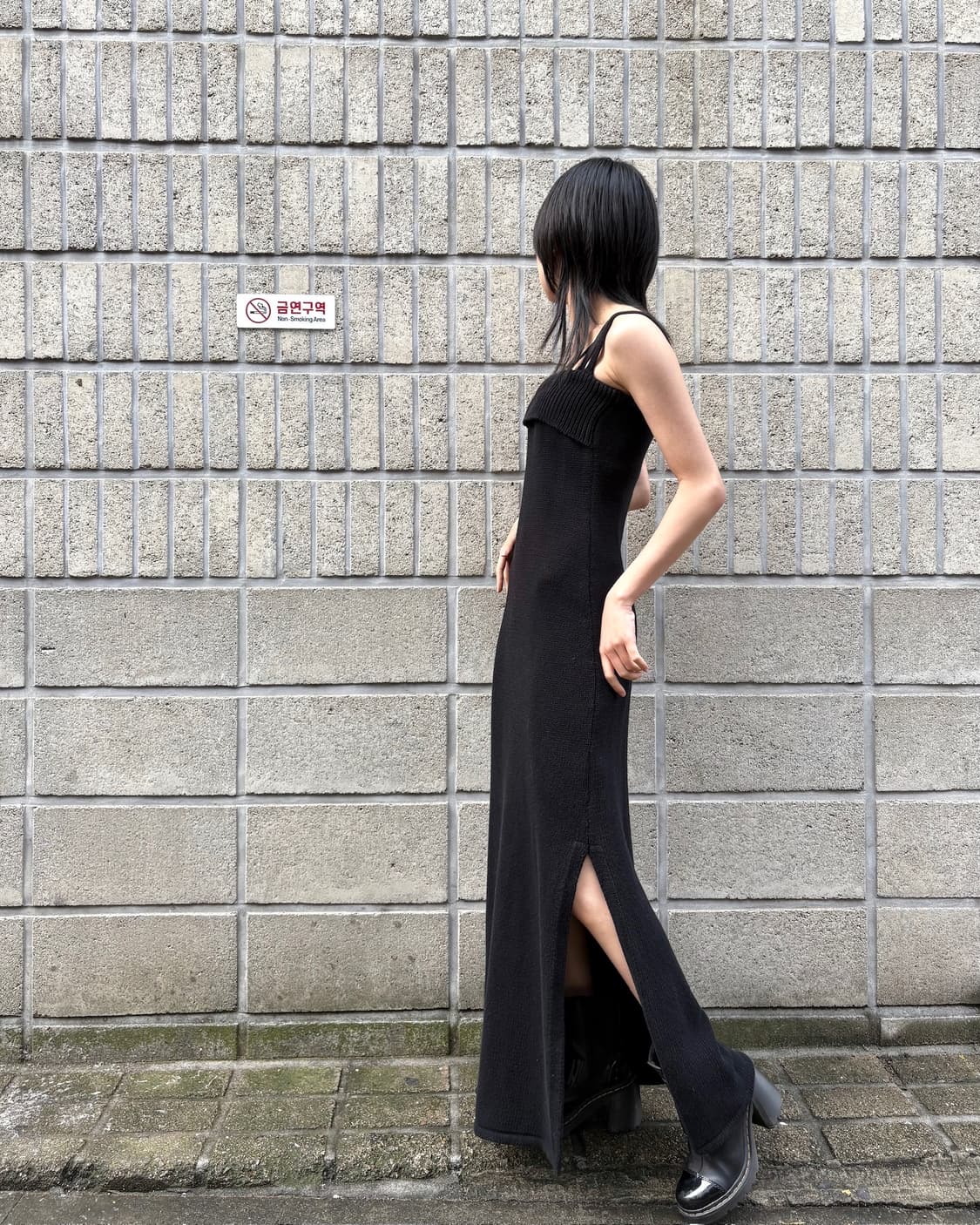 세인트 아그니 니트 미니멀 롱 드레스 상품이미지2