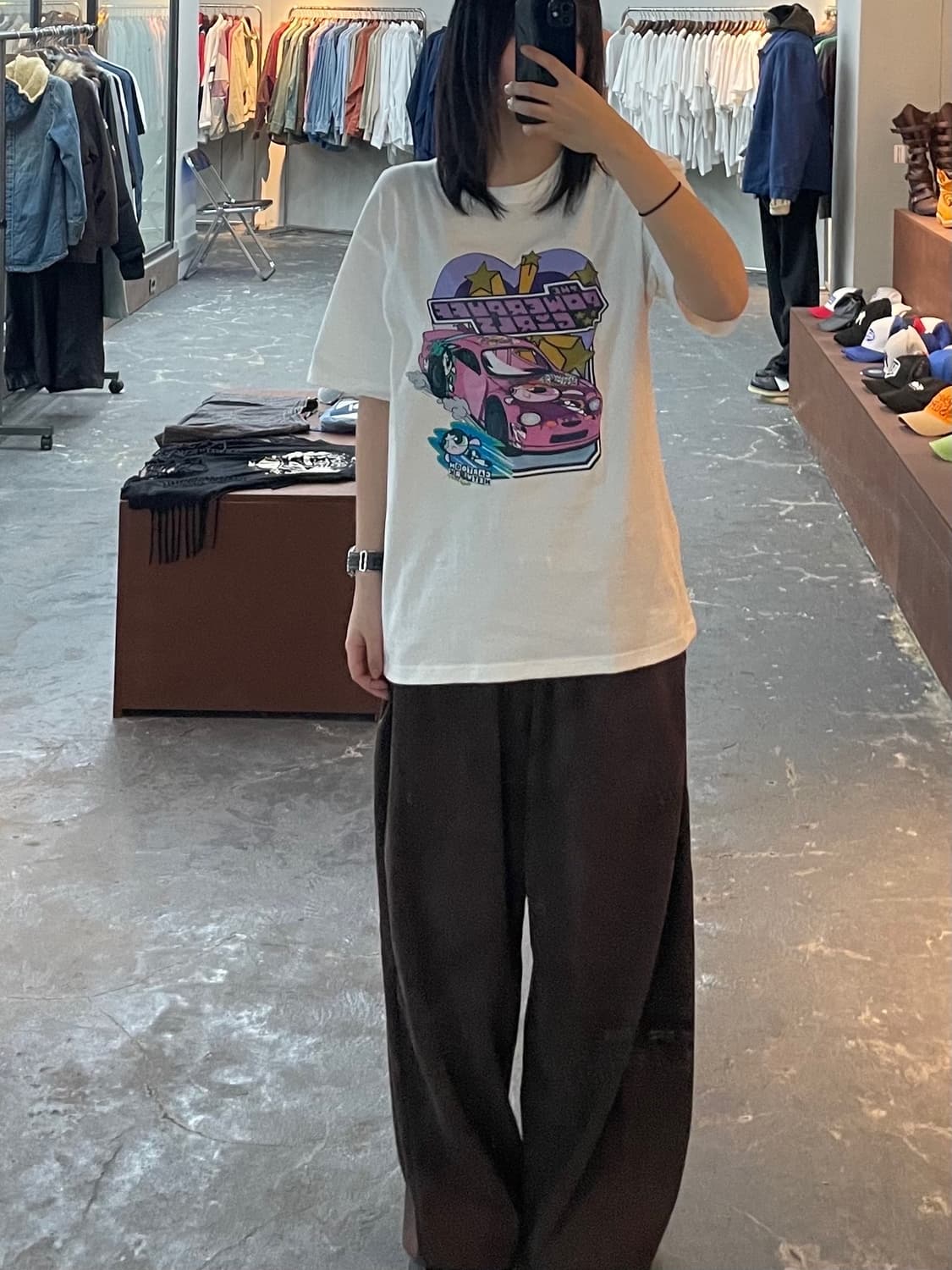 빈티지 파워퍼프걸 프린팅 반팔 H1113 상품이미지1