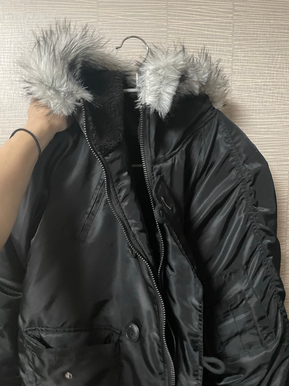 아캄 MA-1 Hooded Fur (Black) 상품이미지3
