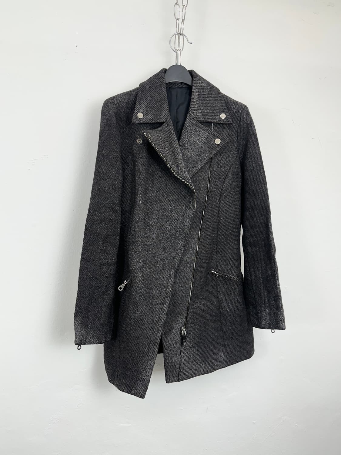 5351 pour les Femmes Asymmetric Zip Wool 상품이미지7