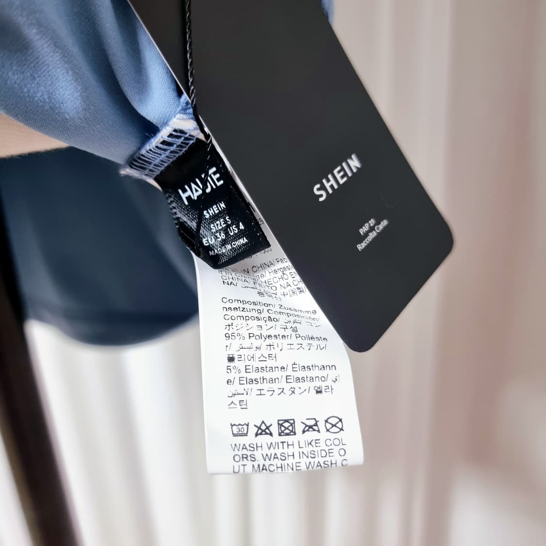 SHEIN 쉬인 숄더리본 스판 원피스 (44~55/표기S) 택달린 새상품 상품이미지7