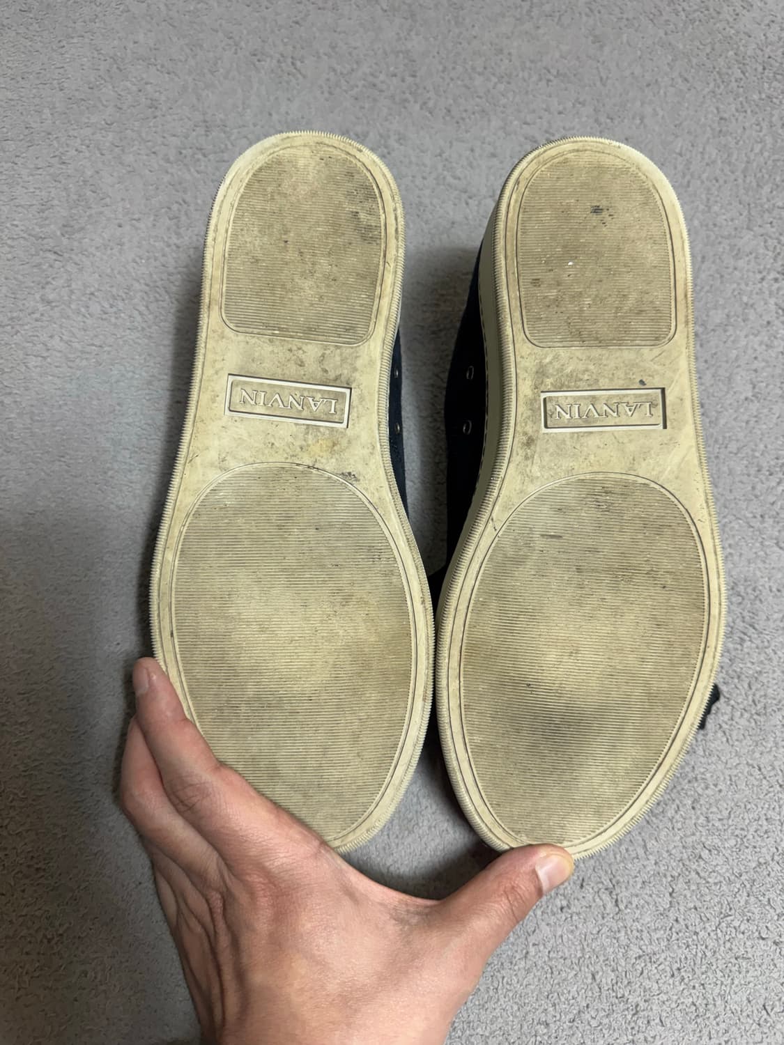 6 랑방 벨루어 네이비/블랙 스니커즈 260-265  상품이미지4