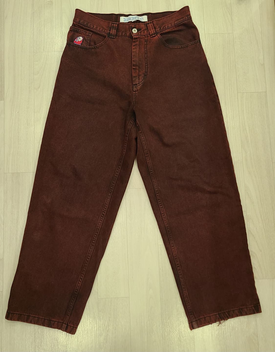 폴라스케이트 구형 빅보이팬츠 레드블랙 s사이즈 상품이미지1