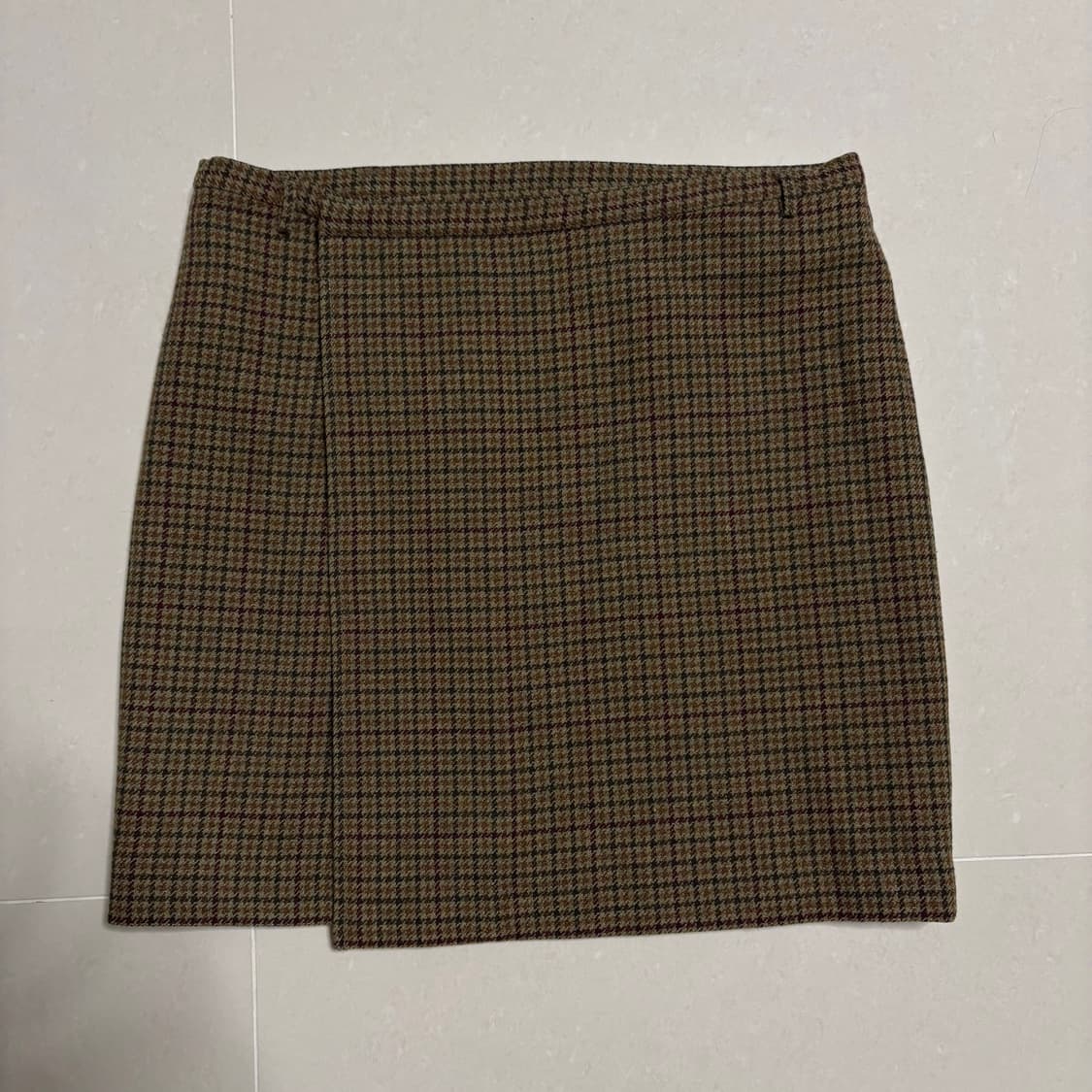 정품 폴로 랄프로렌 빈티지체크 랩 스커트 울 치마 30인치 상품이미지2