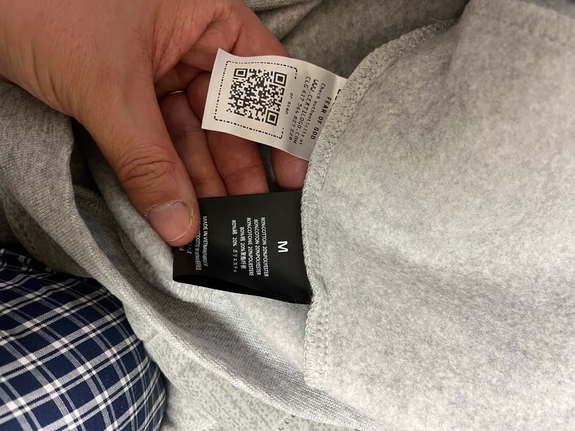 에센셜 Fear Of God 그레이 후드티M 24FW  상품이미지4