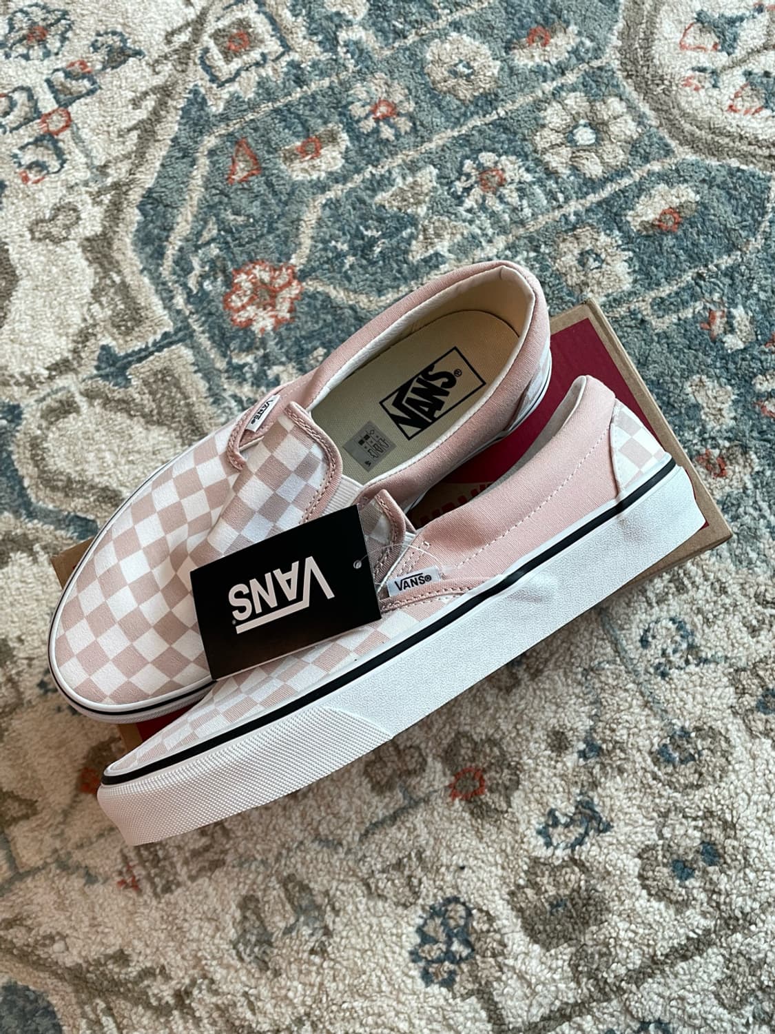 반스 클래식 체커보드 슬립온 핑크 (새제품,270) 상품이미지1