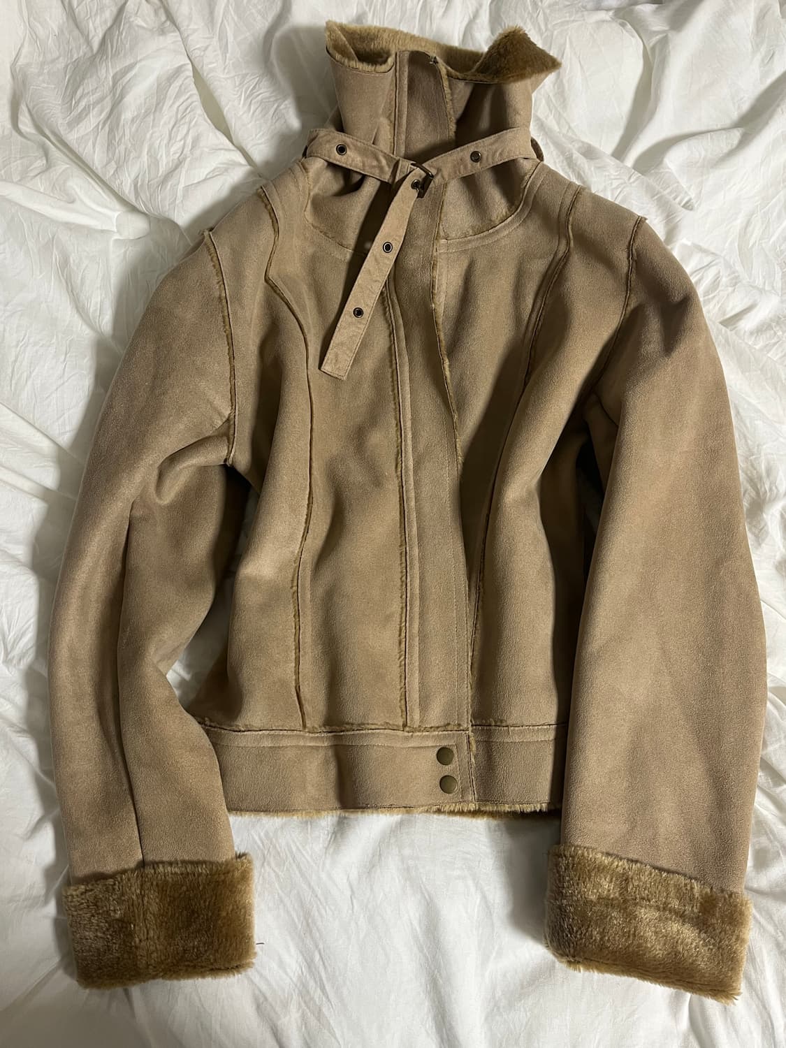 브라운 무스탕 하이넥 오네갸루 헤이세이갸루 히메갸루 상품이미지2