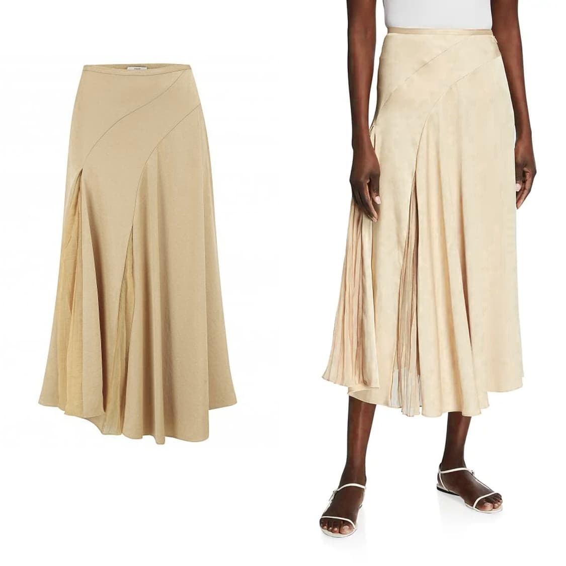 빈스 플리츠 패널 언발 미디 스커트 [새상품] 상품이미지3