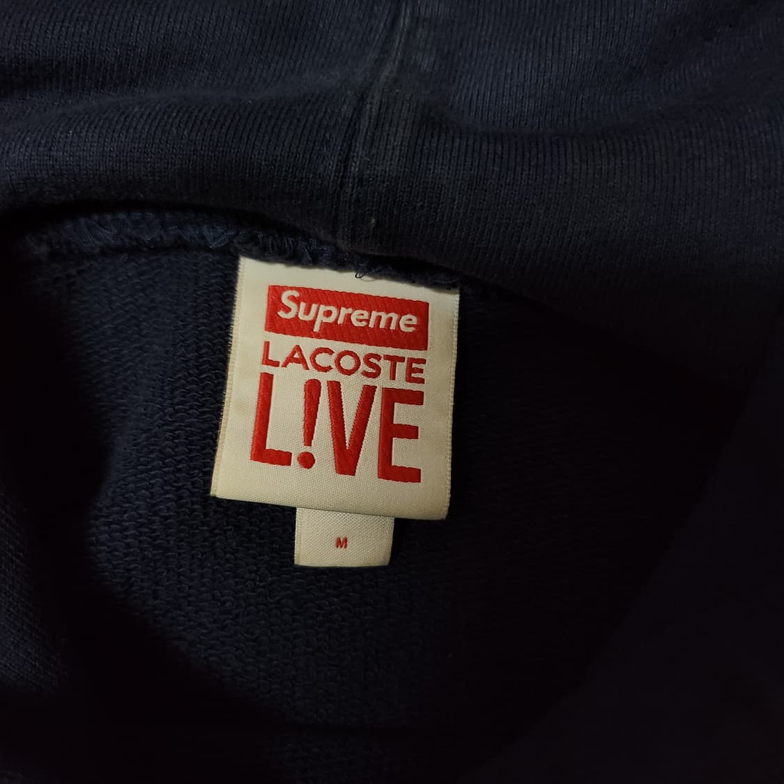 슈프림 x 라코스테 후드 네이비 M 상품이미지4