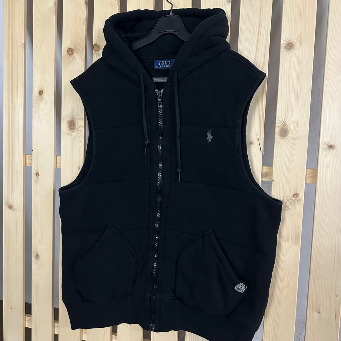 (L) 폴로 랄프로렌 블랙 코튼 베스트 후드집업 상품이미지2