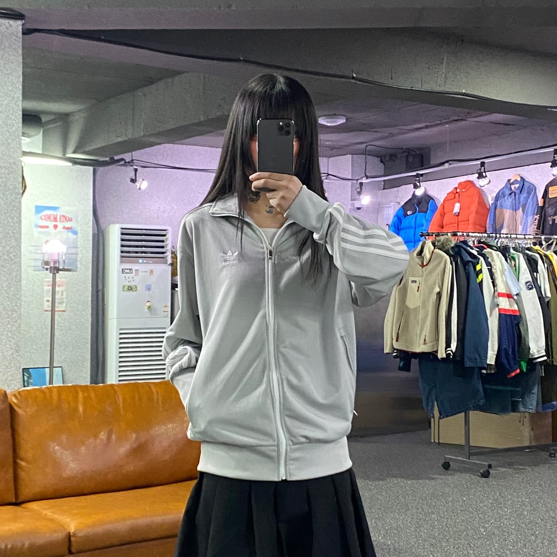 아디다스 아디컬러 클래식 파이어버드 실버 그레이 트랙탑 져지 B4350 상품이미지1