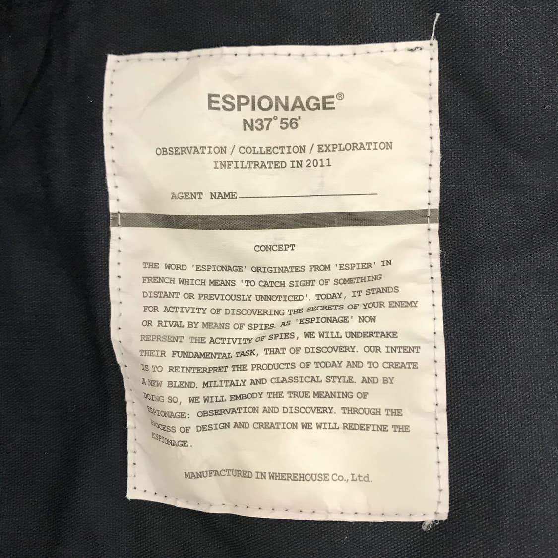 에스피오나지 코튼 트윌자켓 [95사이즈] 상품이미지5